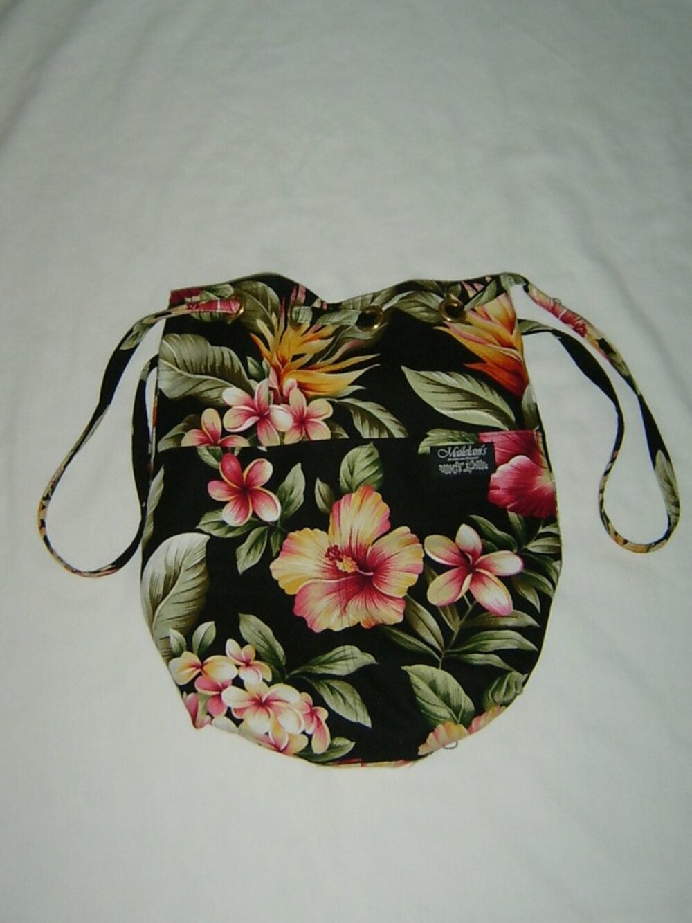 Mailelani’s Floral Drawstring Shoulder Bag | Tropical Fabric Purse